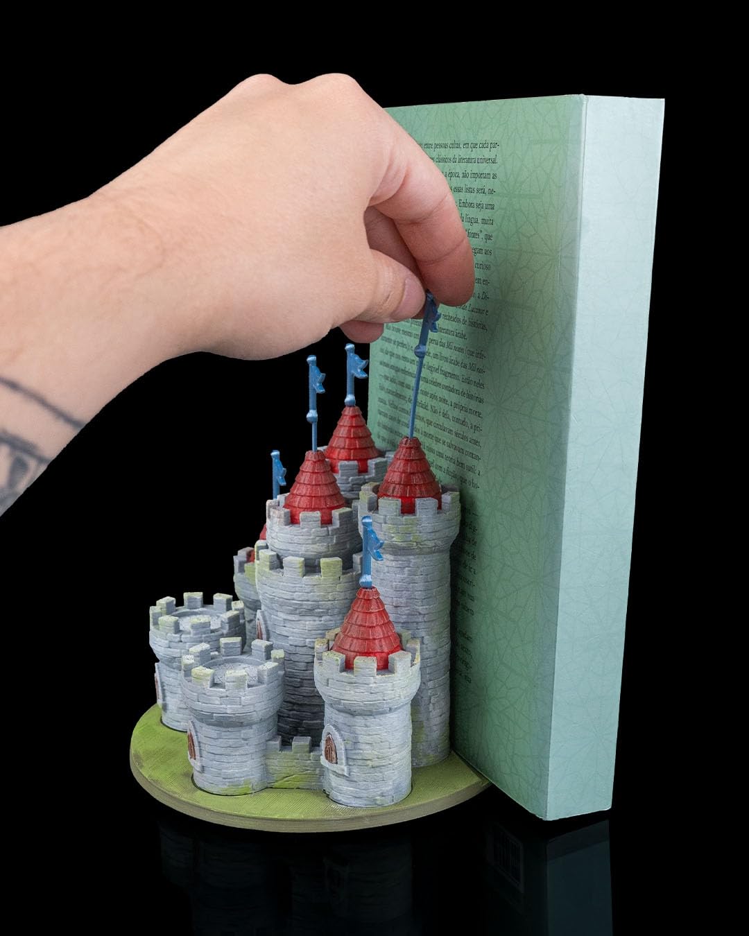 Suporte para livros e marcadores